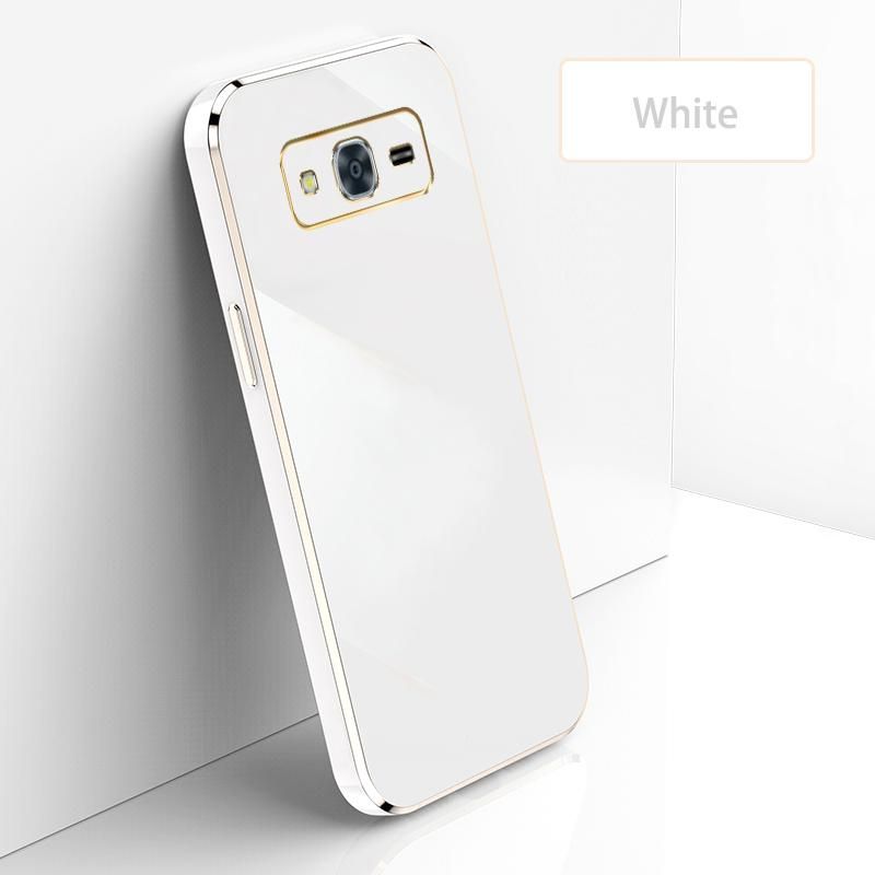 Ultra Thin Plating Phone Case for Samsung Galaxy J2 Prime Grand Prime Plus Lens Protection soft Phone Back Cover-White
