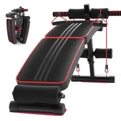 Foldable Sit-up Bench With Resistance Band