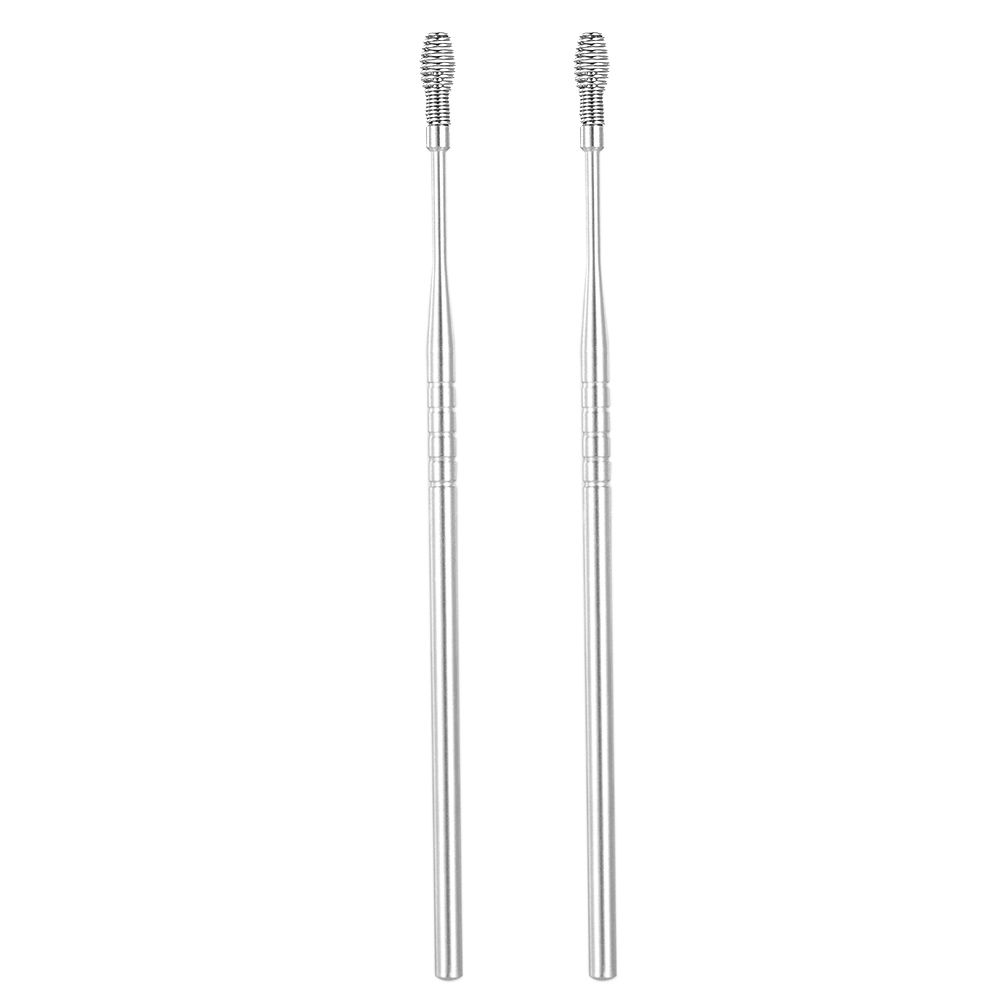 2Pcs Stainless Steel Ear Pick Curette Ear Wax Remover Spiral