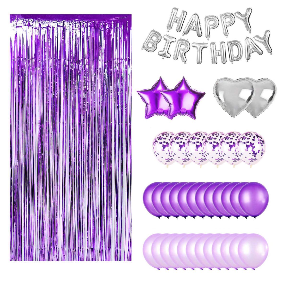 Premium-Quality 37pcs/Balloons Set Indoor   Outdoor Purple