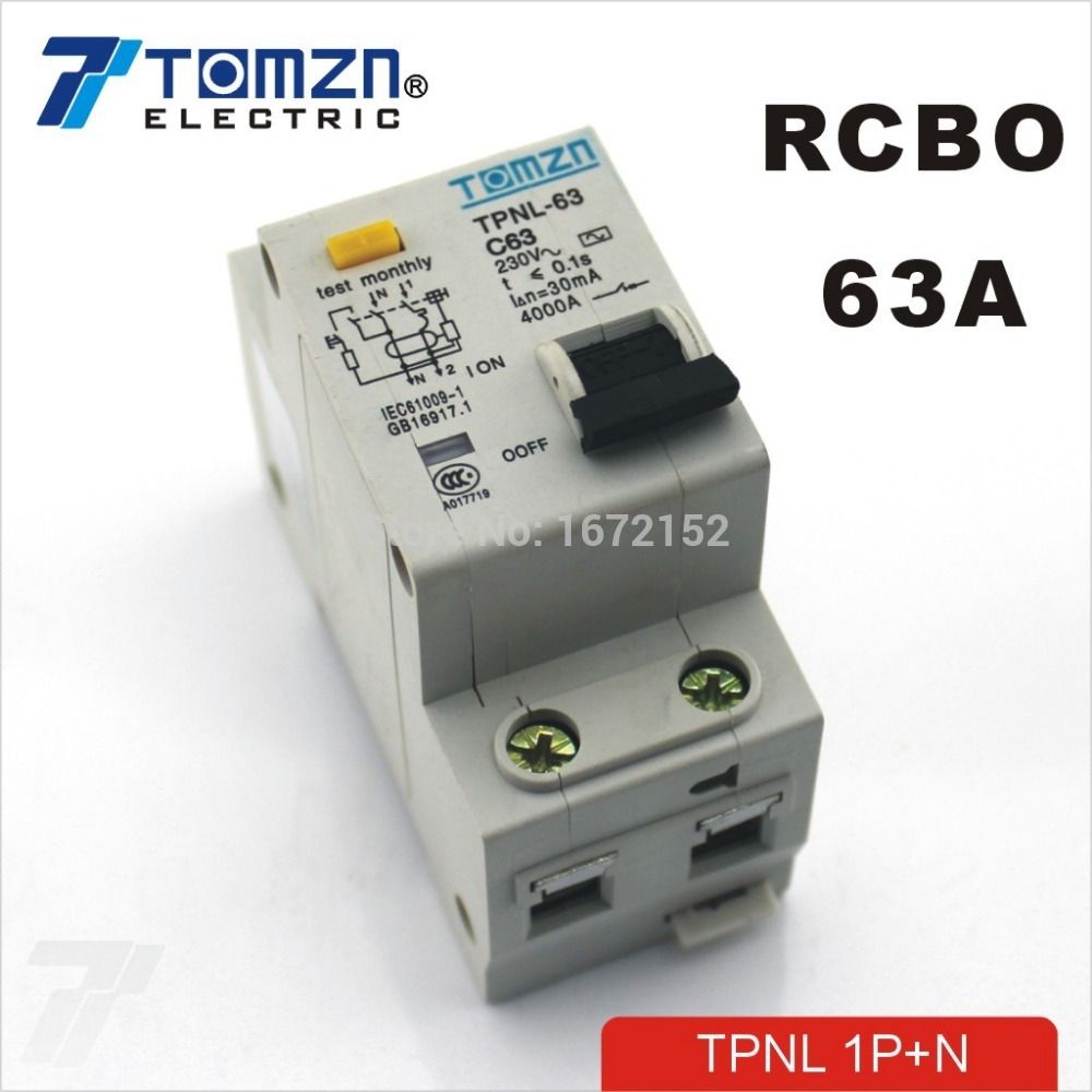 Circuit Current 1P+N 63A 60HZ Residual 50HZ 230V~ DPNL