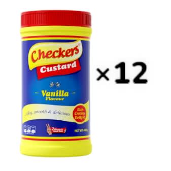 Checkers Vanilla Custard Powder - 400g Jar &times; 12
