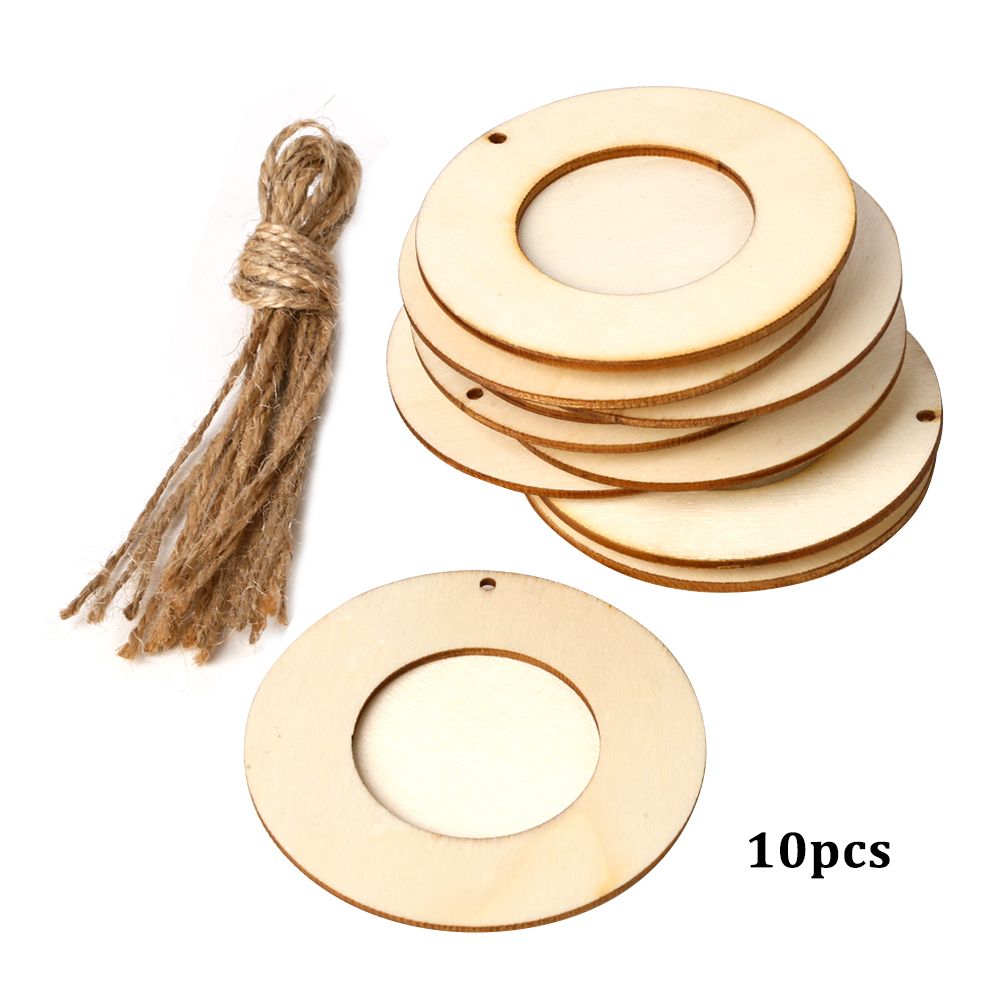 10pcs Mini Round Wood Photo Frame Picture Holder With