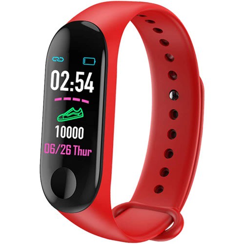 M Fitness Tracker With Extra Strap - Red