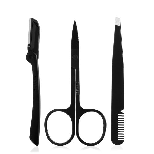 Stainless Eyebrow Trimming Tool Set -3pieces