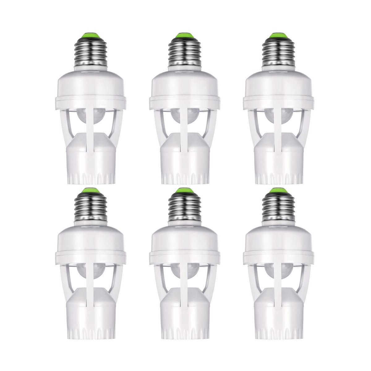 6 Pieces Motion Sensor Light Socket Smart Screw in Light Bulb Outlet