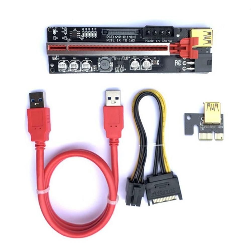 1Pcs VER011-Mini Riser Card USB3.0 High-Speed Riser 1X to 16X Extension Cable for Graphics Card PCI-E Riser for Mining