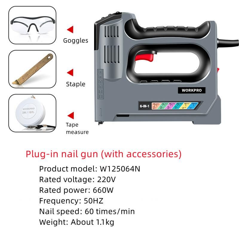 Rechargeable/plug-in Electric Air Nail Gun Dedicated Woodworking Door Nail Straight Row Nail Gun Nail Machine Wire Slot Artifact