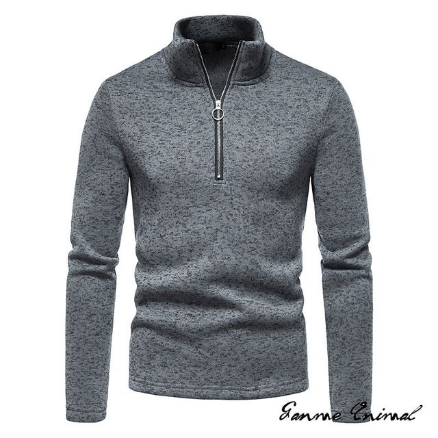 High Collar Sweater Knitted Pullover Men's Warm Sweater