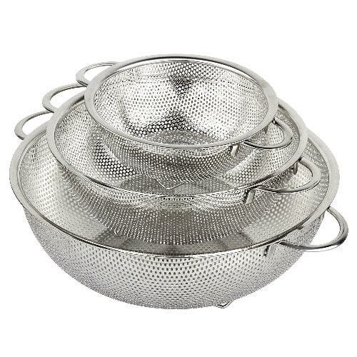 3pcs Stainless Steel Colander Bowl/sieve