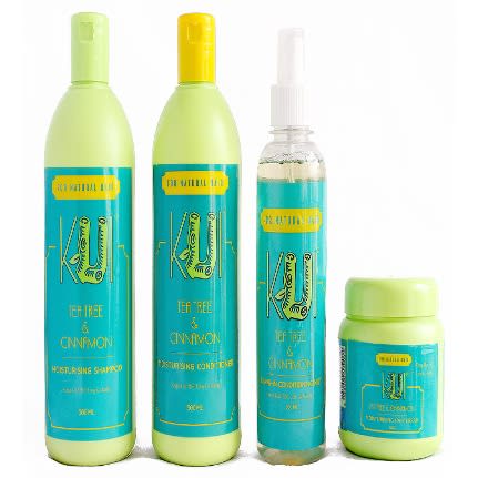Kui Tea Tree & Cinnamon Moisturising Shampoo- Conditioner-Hair Mist And Hair Cream