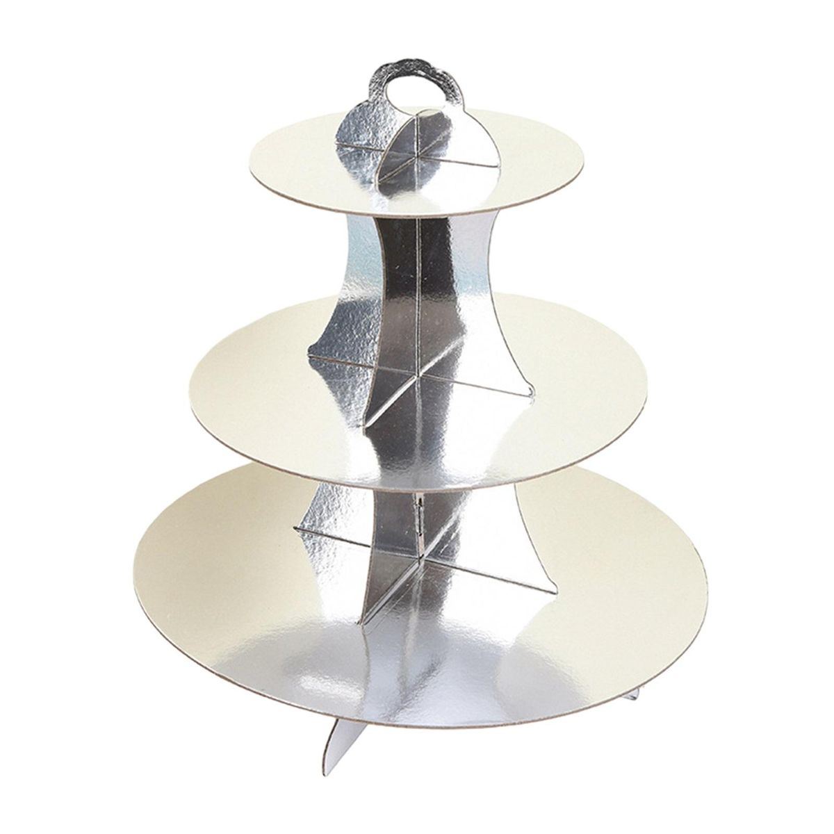 Birthday Cake Stand Cake Display Rack Desktop Dessert Holder Ornament Silver