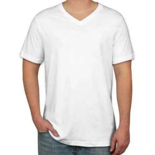 BYC Men V-Neck White T-Shirt