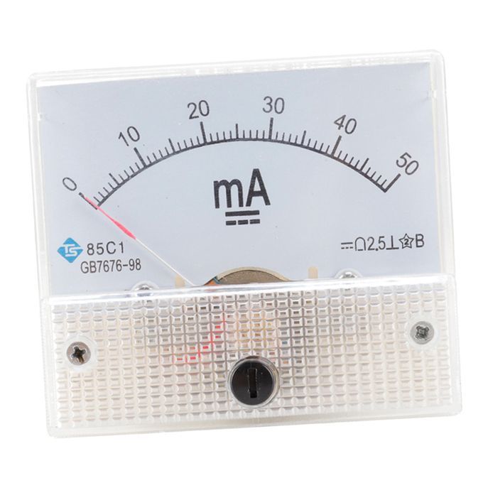DC Analog  MA Meter Current Panel Meter Class 2.5 For 0-50MA