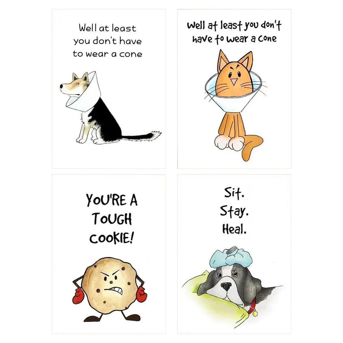 Love Friendship Cards Cheerful Canine Soon Cards 4 Pack Funny for Dog