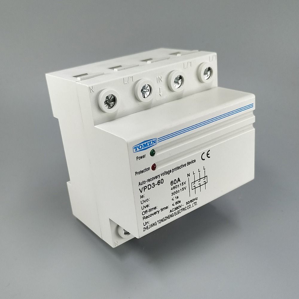60A 380V~ Three Phase Four Wire Din Rail Automatic Recovery