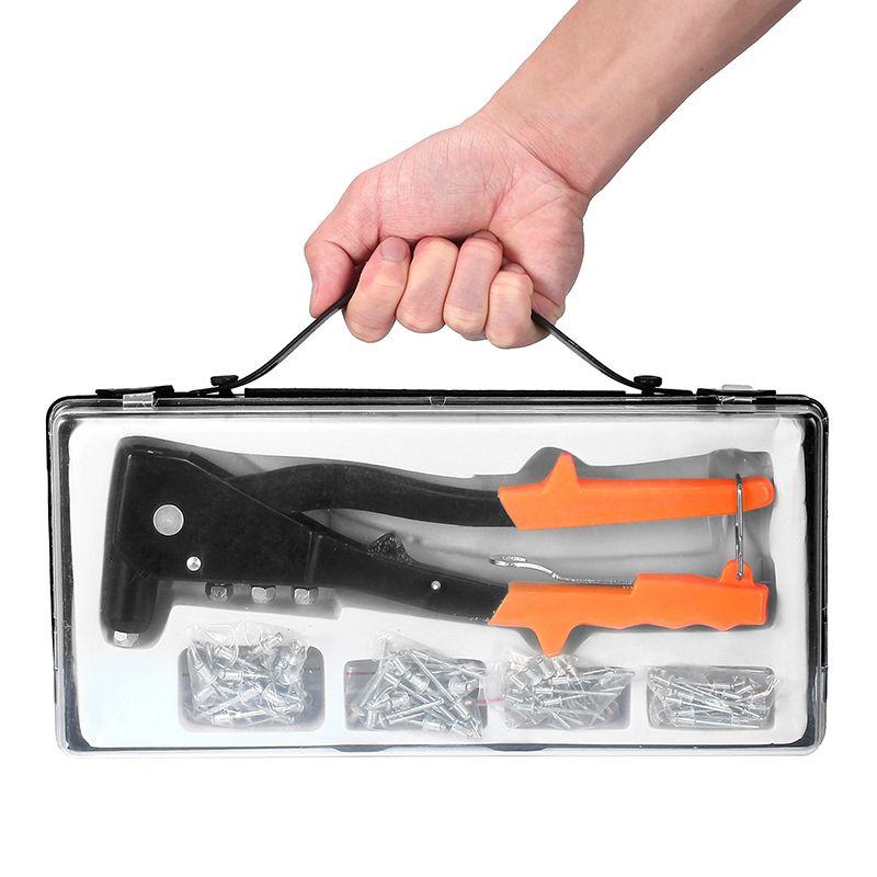 Pop Rivet Gun With 200Pcs Blind Rivets Heavy Duty Riveter Setortment Kit Hand Riveter Repair Tool For Metal Wooden