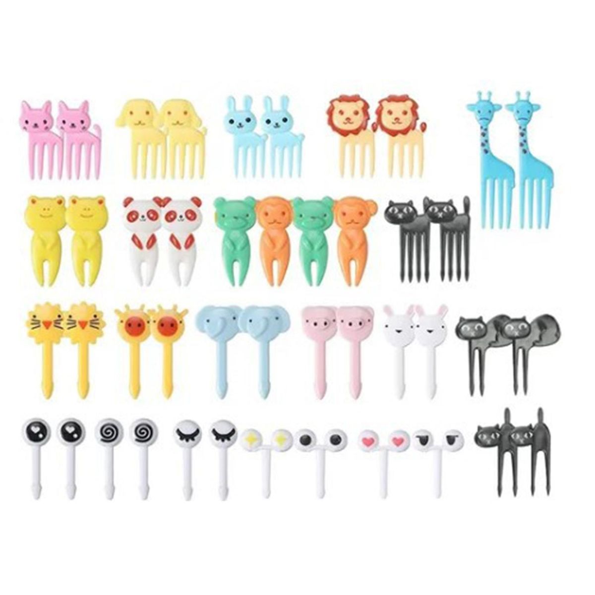 Lightweight Fruit Fork Adorable Critter Picks Fun Reusable for Kids