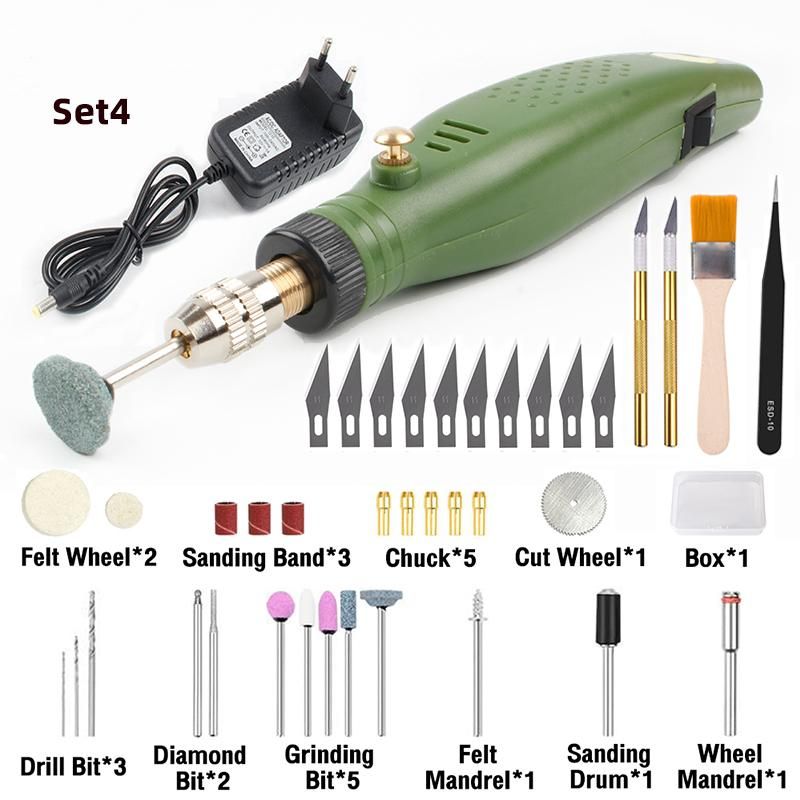 100-240V Mini  Set  Woodworking Rotary Tool Dremel  Grinding Machine With  Bits HB-004