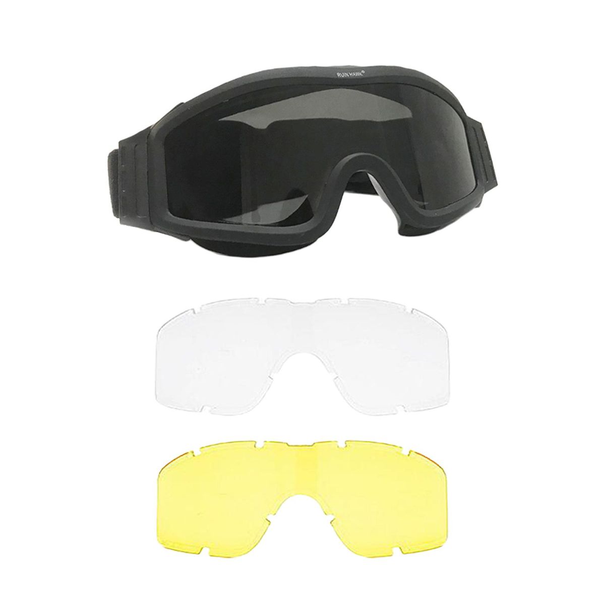 Transparent Yellow Goggles Glasses Adjustable For Black
