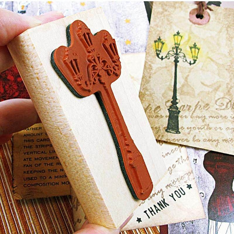 New Korean Creative Retro Originality Lighthouse Diary Wooden Rubber Stamp Seal