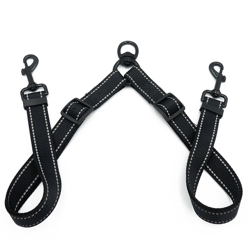 Double Leash Coupler Adjustable Nylon Splitter for Two Big