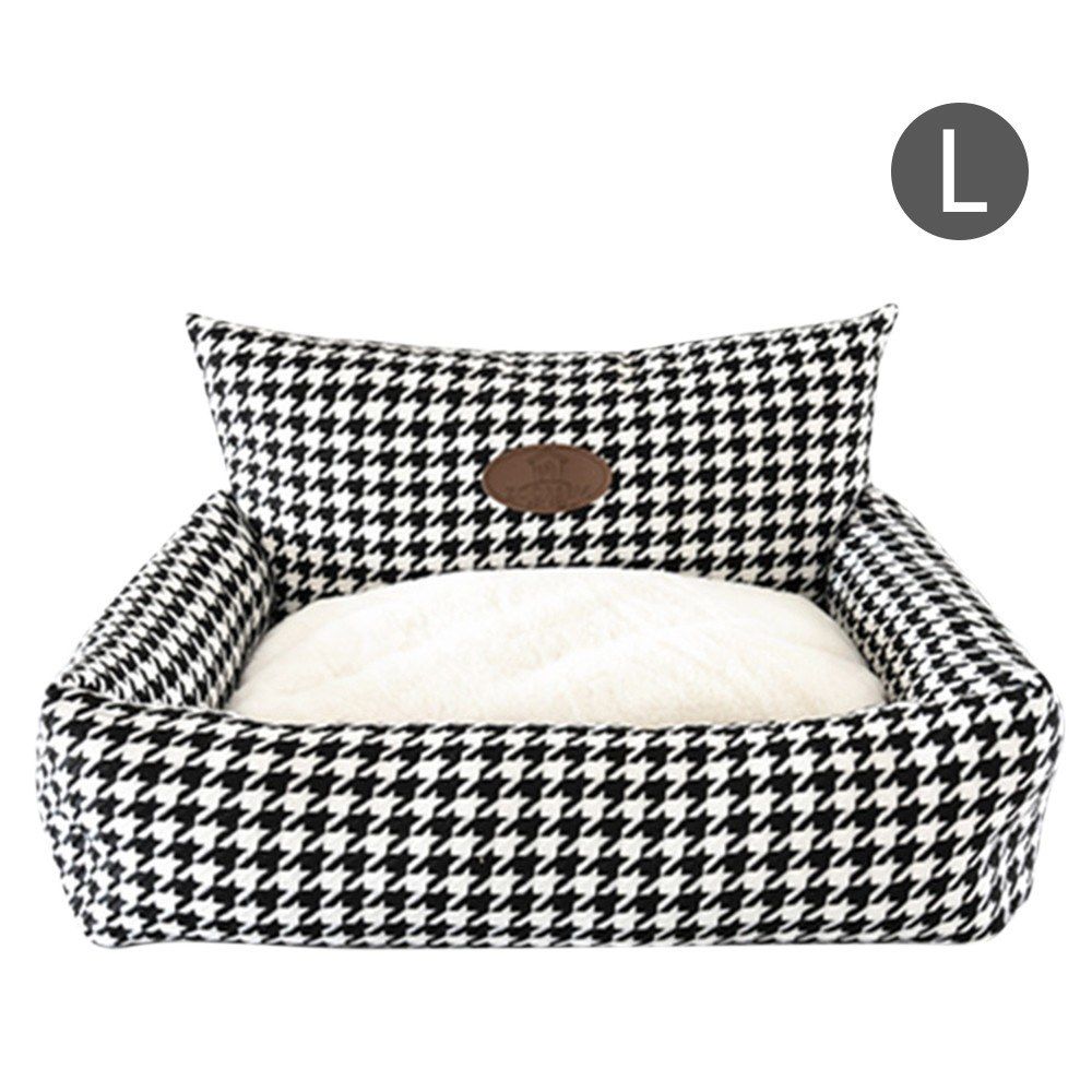 Kennel Plaid Pet Cuddler Bed Mattress Cat Litter Warm Pet