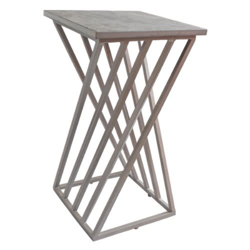 Bestline Metal Sofa Side /wooden Top/bedside End Table - Silver