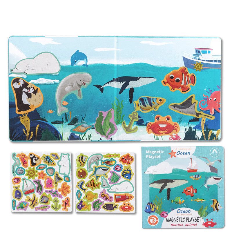 Montessori Quiet Paste Book Busy Books Magnetic Scene Storytelling Puzzle