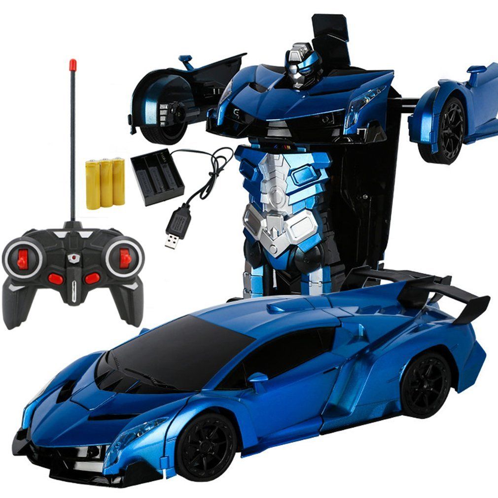Car Transformation Robots Sports Vehicle Model Robots Toys Wireless Charging Cool Deformation Car With Battery Model Toy