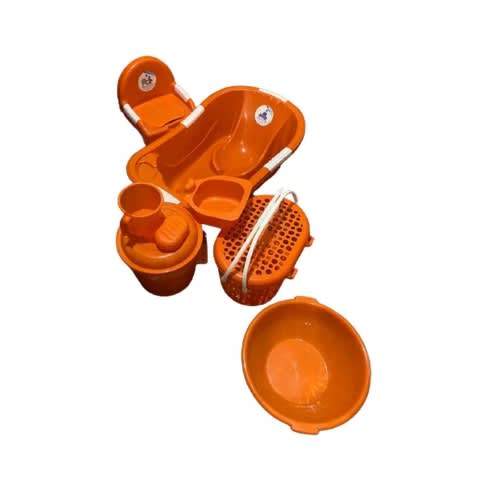 Baby Bath Set - 7 Pcs - Orange