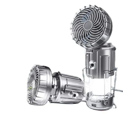 Solar Charging Camping Fan Lamp - 10w - 2 Pieces