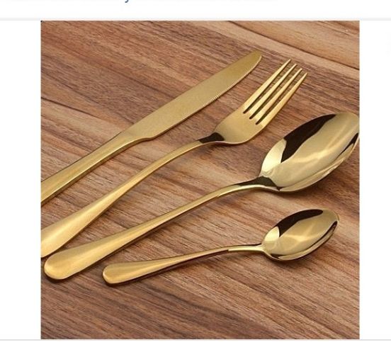Gold Plated Cutlery - 24 Pieces