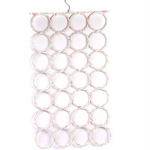 28-Hole Ring Rope Scarf Hanger Organizer Shawl Storage