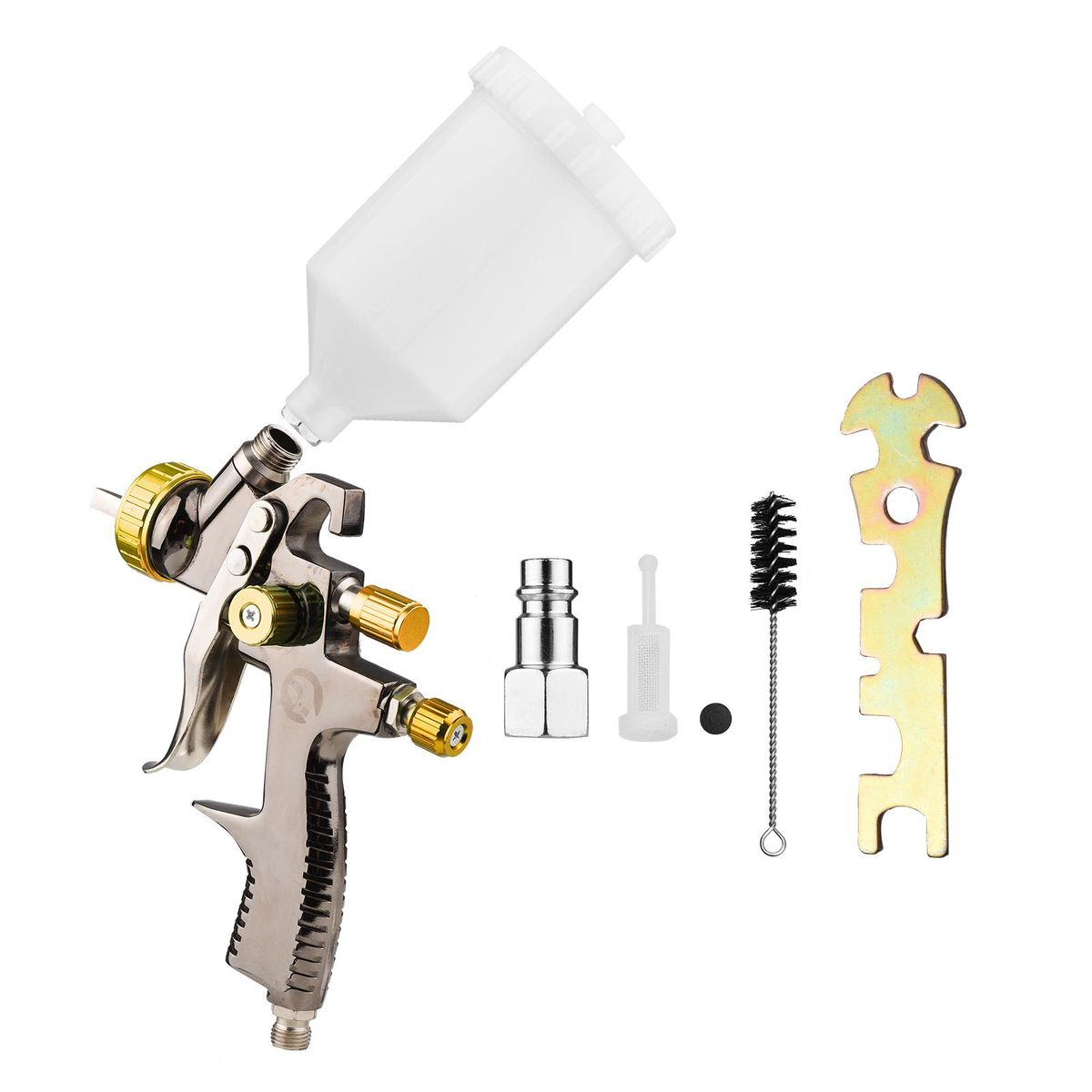 LVLP 1.8mm Air Spray Gun Kit 600cc Fluid Cup Gravity Feed Air Paint Sprayer Mini Handheld 360-degree Paint Spraying Gun for Car Repair Furniture Surface Wall Painting DIY Models