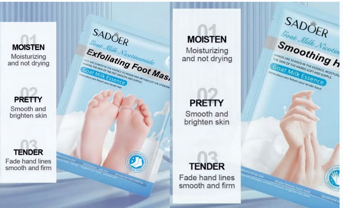Foot & Hand Mask Goat Milk Niacinamide Exfoliating Mask 2in1