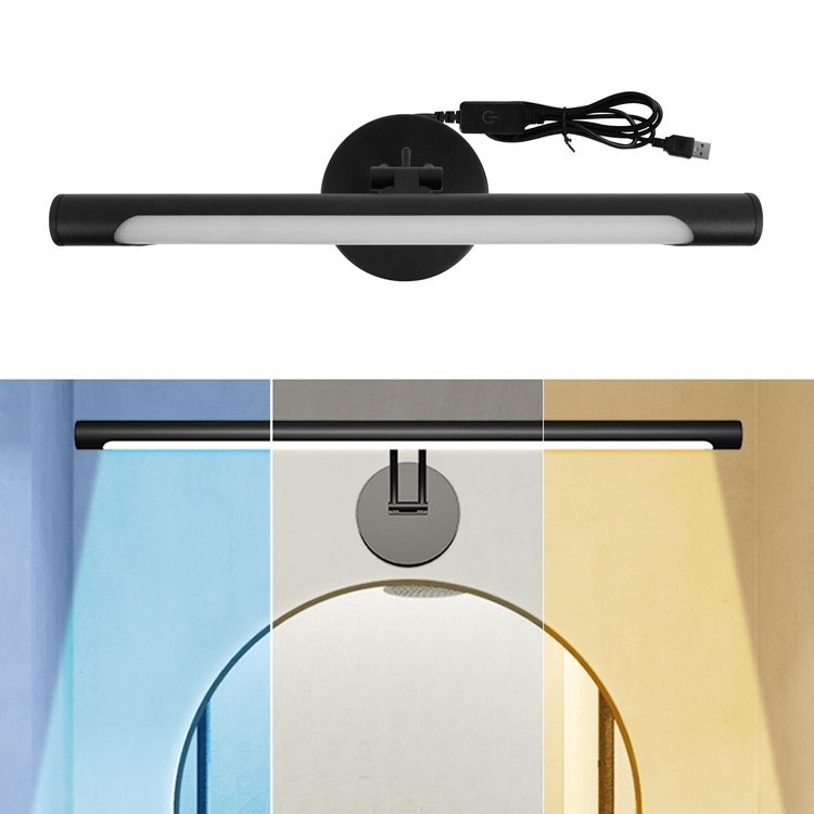 USB Three-color Vanity Mirror Headlight, Size： 40cm