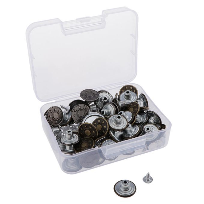 60 Sets Jeans Snap Button Dungaree Rivets For DIY Garment Accessories