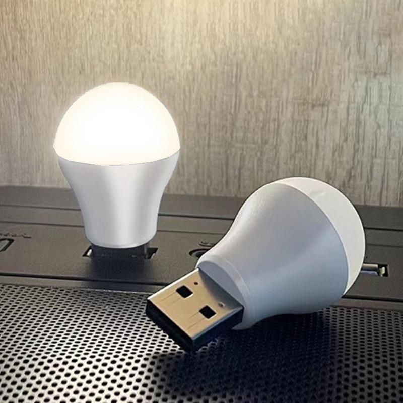 2PCS USB Plug Lamp Computer Mobile Power Charging USB Small Book Lamps LED Warm white