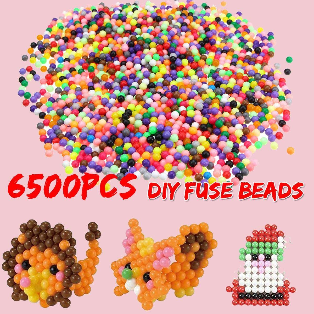 6500Pcs 30 Aqua Refill Water Fuse Jigsaw Beads Art DIY Craft Toys Kid Gift