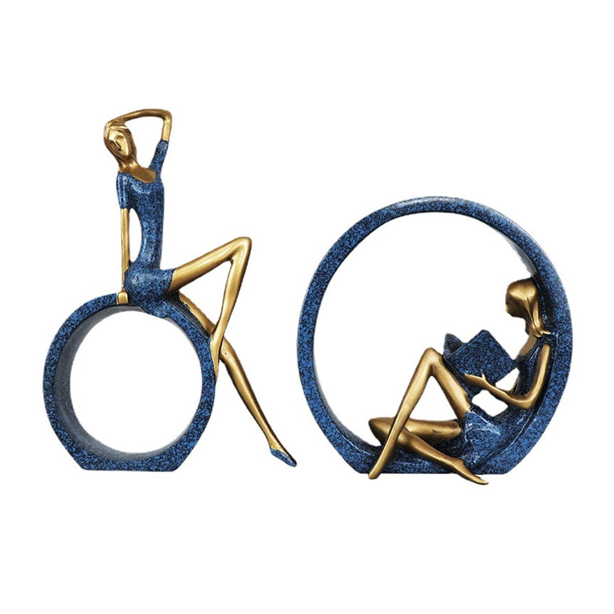 Yoga Girl Figurine Reading Girl Statue Ornament For Desktop