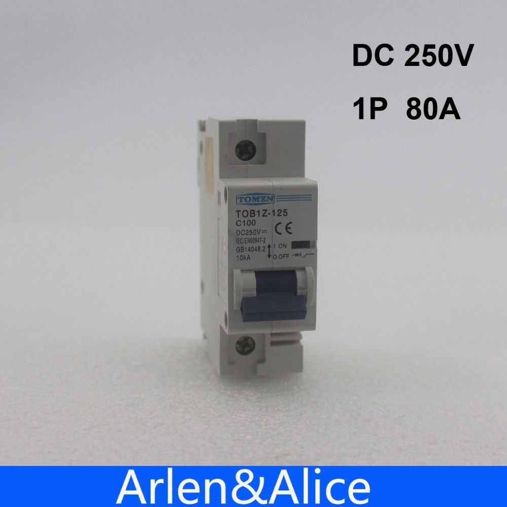 1P 80A DC 250V Circuit Breaker FOR PV System Curve