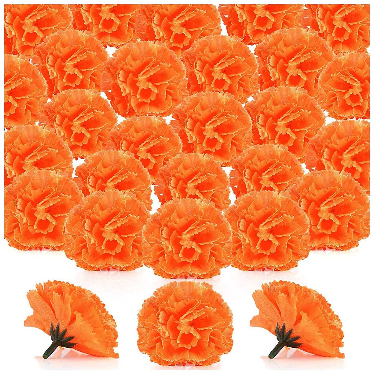 Marigold 100Pcs Artificial Flowers Heads For Garlands