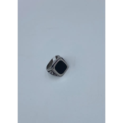 Luxury Pattern Square Silver Men&rsquo;s Ring