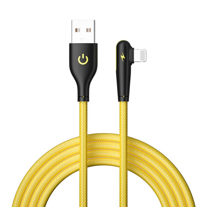 90Degree Nylon Braided IPhone Fast Charge Data Sync Cable 1M