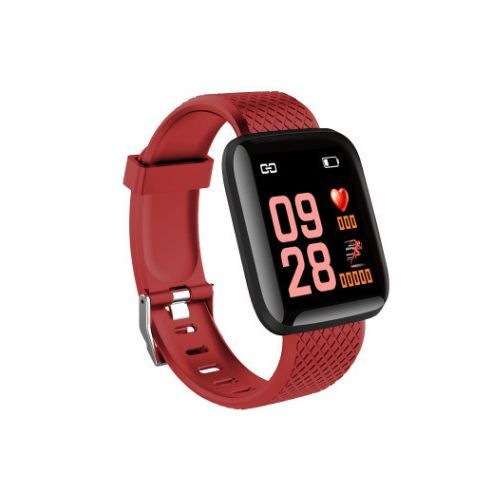 Color Screen Smart Bracelet Heart Rate And  Measurement Red