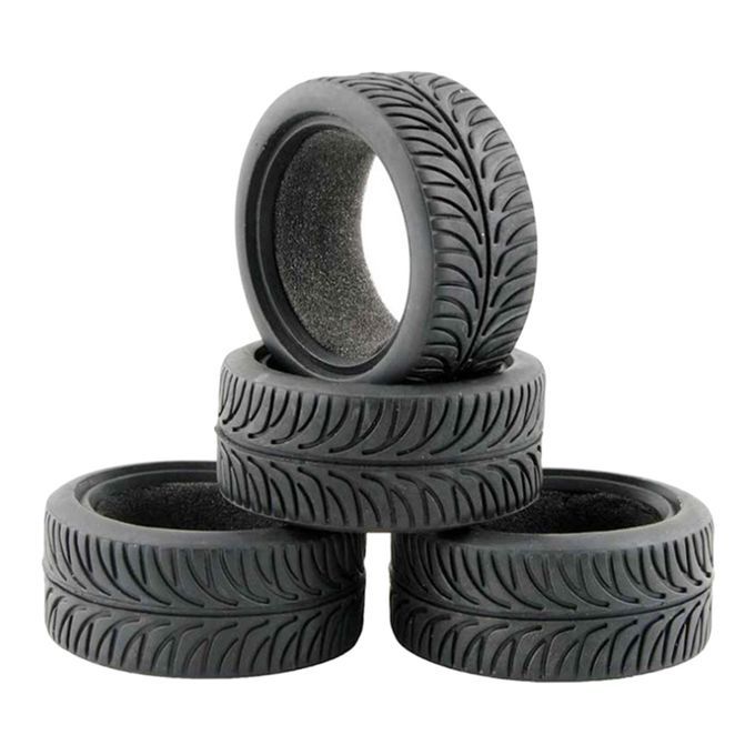 4Pcs Tires Rubber Replacement Parts Wear-Resistant For HSP 1/10 RC Car