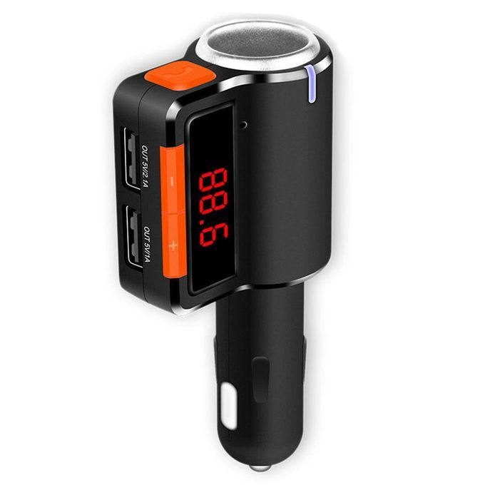 Wireless Bluetooth Car Charger Hands-free MP3 Player FM Transmitter Dual USB (Black) By HT