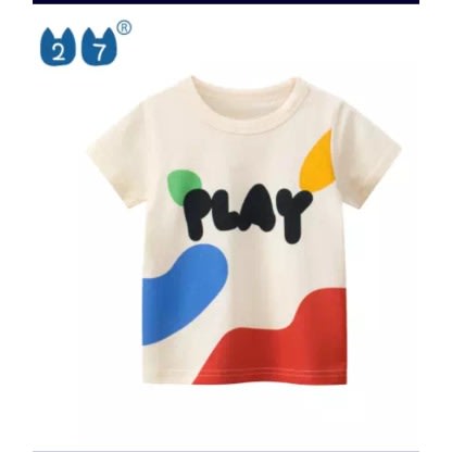 Short Sleeve T Shirt With Water Slurry Printing