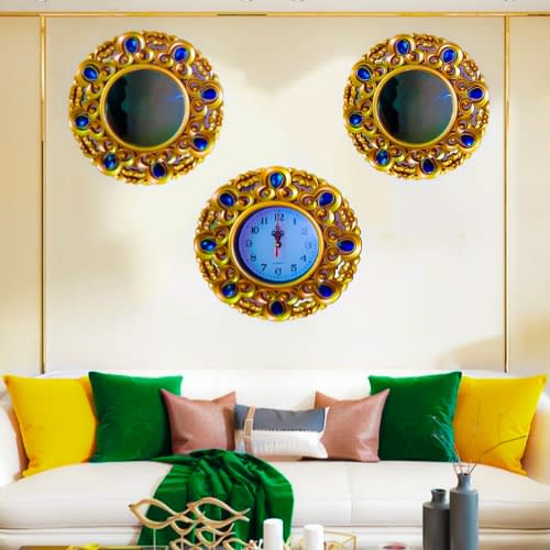 Clock + Mirrors - Home Decorations -  3-in-1